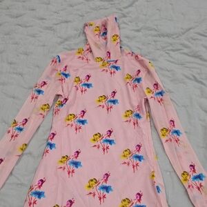 Ganni Pink Floral Long Sleeve Top